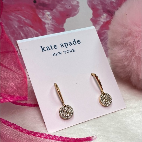 NEW KATE SPADE GOLD PAVE DROP EARRINGS - Picture 3 of 6